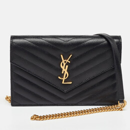 Saint Laurent Paris: Чёрный кошелёк  Monogram Envelope