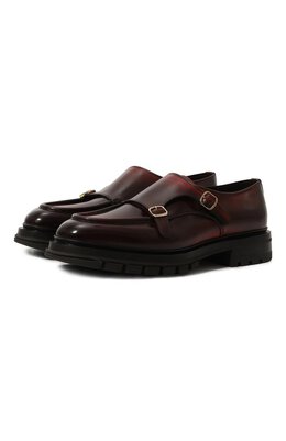 Santoni: Бордовые туфли 