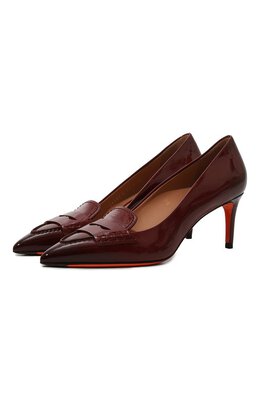 Santoni: Бордовые туфли 