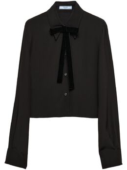 Prada: Рубашка с бантом 