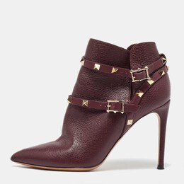 Valentino: Бордовые ботинки  Rockstud