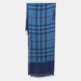 Burberry: Голубой шарф  Vintage Check