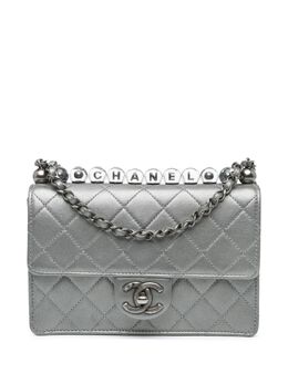 CHANEL Pre-Owned: Серебристая сумка через плечо 