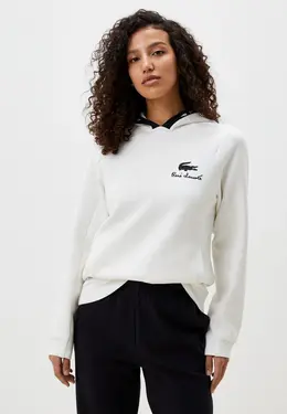 Lacoste: Белая толстовка 