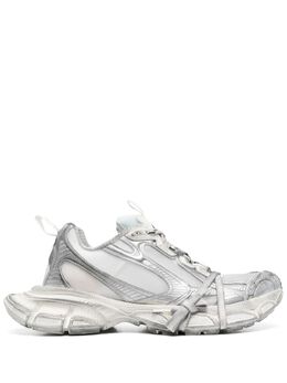 Balenciaga: Серебристые кроссовки 