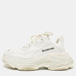 Balenciaga: Белые кроссовки  Triple S