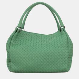 Bottega Veneta: Зелёная сумка  Intrecciato