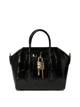 Givenchy: Чёрная сумка  Antigona Lock Mini