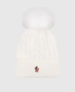 Moncler Grenoble: Белая шапка 