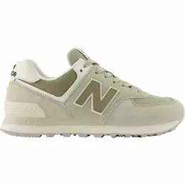 New Balance: Зелёные кроссовки  574