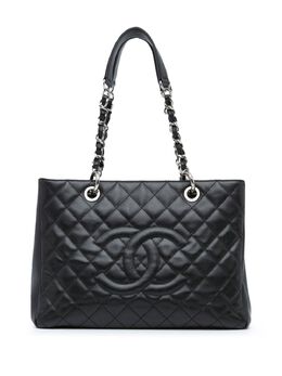 CHANEL Pre-Owned: Чёрная сумка-шоппер 