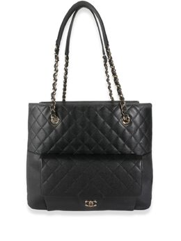 CHANEL Pre-Owned: Чёрная сумка-шоппер 