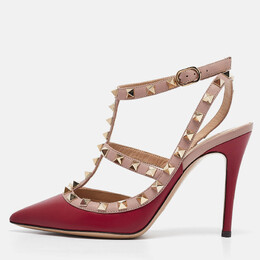 Valentino: Бордовые туфли  Rockstud