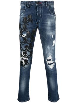 Philipp Plein: Рваные джинсы  Skull