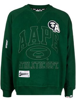 AAPE BY *A BATHING APE®: Зелёный свитшот 