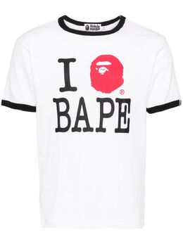 A BATHING APE®: Белая футболка 