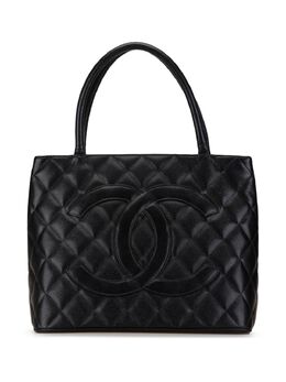 CHANEL Pre-Owned: Чёрная сумка-шоппер 