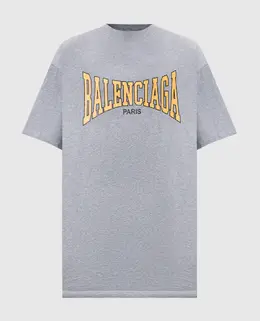 Balenciaga: Серая футболка 