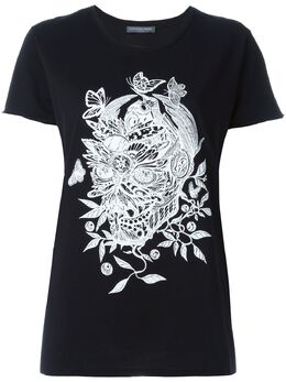 Alexander McQueen: Футболка  Skull с растительным принтом