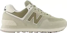 New Balance: Зелёные кроссовки  574