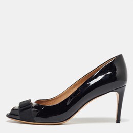 Salvatore Ferragamo: Чёрные босоножки  Vara Bow