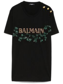 Balmain: Чёрная футболка 