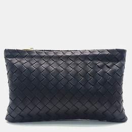 Bottega Veneta: Чёрный клатч 