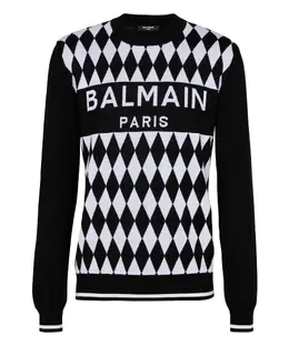 Balmain: Чёрный свитер 