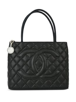 CHANEL Pre-Owned: Чёрная сумка-шоппер 