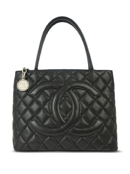 CHANEL Pre-Owned: Чёрная сумка-шоппер 