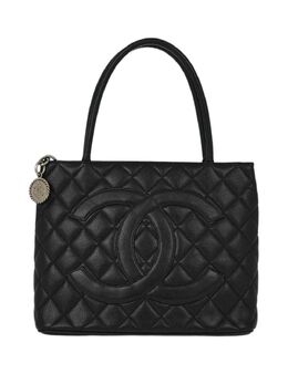 CHANEL Pre-Owned: Чёрная сумка-шоппер 
