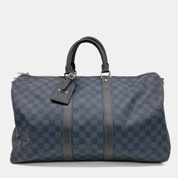 Louis Vuitton: Чёрная сумка  Keepall 45