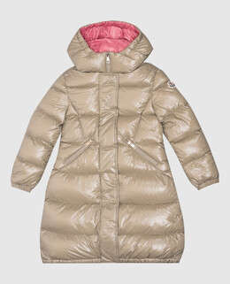 Moncler ENFANT: Бежевый пуховик 