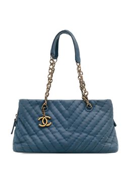 CHANEL Pre-Owned: Голубая сумка-шоппер 