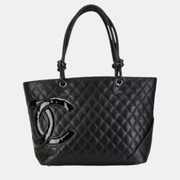 Chanel: Чёрная сумка-шоппер 