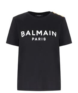 BALMAIN: Чёрная футболка 