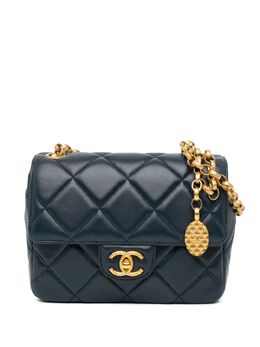 CHANEL Pre-Owned: Голубая сумка через плечо 