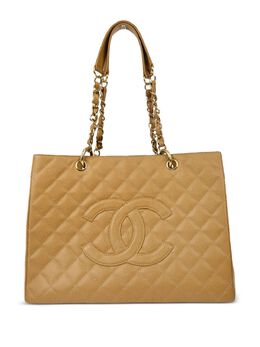 CHANEL Pre-Owned: Бежевая сумка-шоппер 
