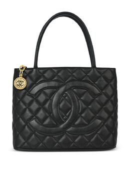 CHANEL Pre-Owned: Чёрная сумка-шоппер 