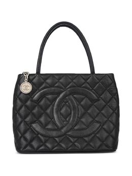 CHANEL Pre-Owned: Чёрная сумка-шоппер 