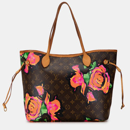 Louis Vuitton: Коричневая сумка-шоппер  Neverfull MM