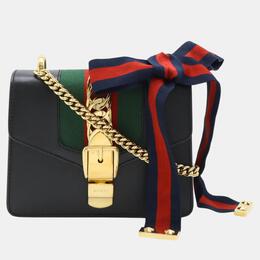 Gucci: Чёрная сумка  Sylvie