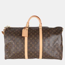 Louis Vuitton: Коричневая сумка  Keepall