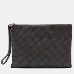 Bottega Veneta: Чёрный клатч 