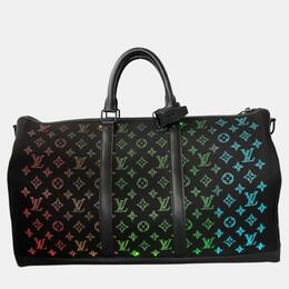 Louis Vuitton: Чёрная сумка  Keepall