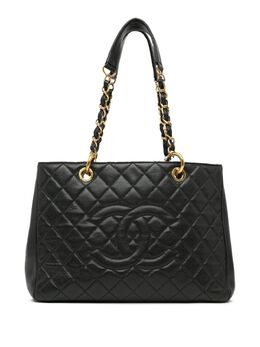 CHANEL Pre-Owned: Чёрная сумка-шоппер 