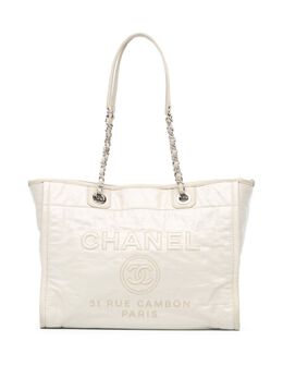 CHANEL Pre-Owned: Белая сумка-шоппер 