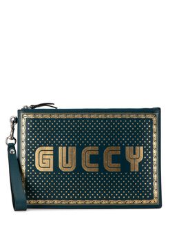 Gucci Pre-Owned: Зелёный клатч 