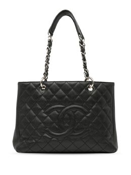 CHANEL Pre-Owned: Чёрная сумка-шоппер 