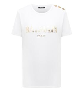 BALMAIN: Футболка на пуговицах 